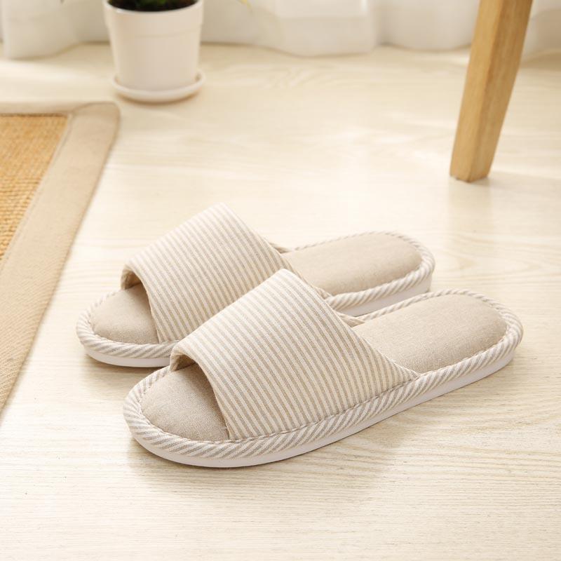 Fyra säsongers linne hemtofflor dam inomhus sovrum dam husrutschkana höst unisex älskarpåor vuxna utomhus casual sandaler
