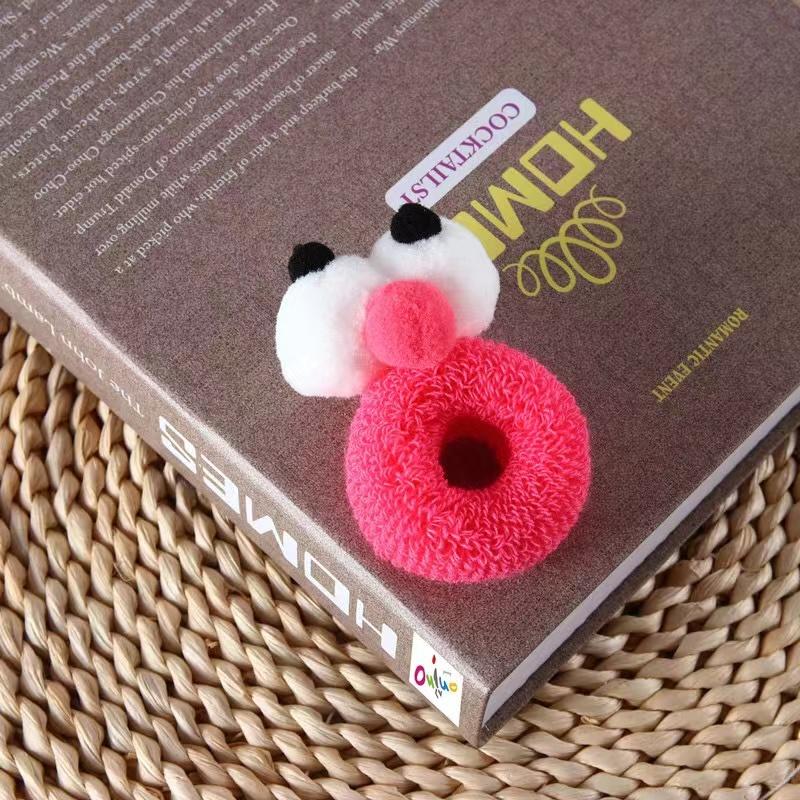 New Autumn and Winter Funny Selling Big Eyes Rope Girl Heart Candy Color High Elasticity 2-16 Years Old Hair Band