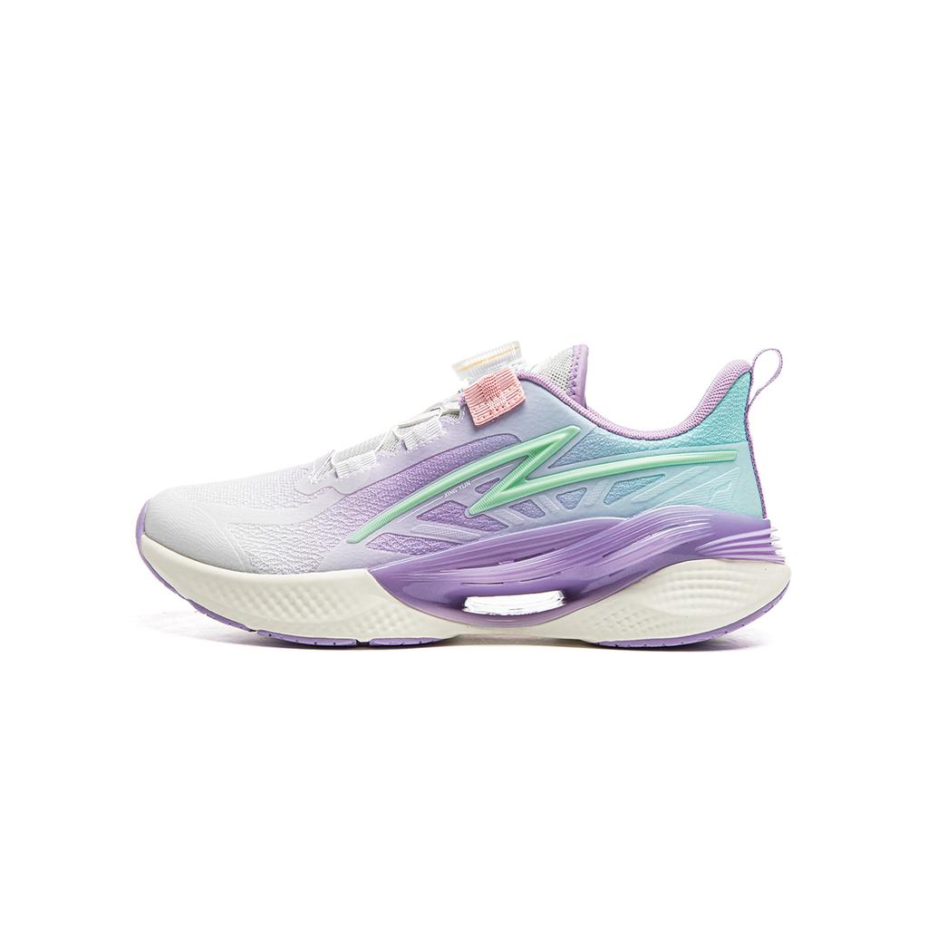 Li Ning Cloud V2 Comfortable Non-Slip Wear-Resistant Breathable Low-Top Kids Running Shoes Kids sneaker Purple Blue White YKFU060-6
