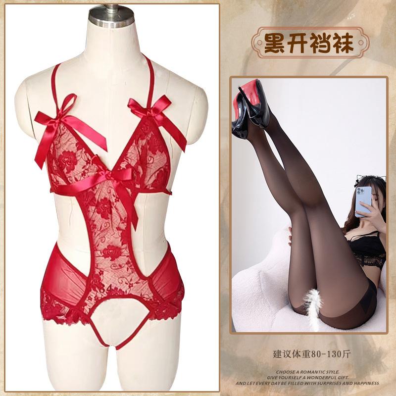 Sex underwear pure desire purple lace onesie sexy open crotch free temptation sex uniform