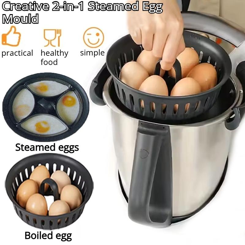 Food grade 2-in-1 steaming and boiling egg tool, suitable for Thermomix TM5 TM6, heat-resistant, complementary food, brunch