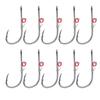 10pcs Fishing Hooks Live Shrimp Fixed Hook Carbon Steel Barbed with Holes 2#/3#/4# Catfish Bass Fishing Hook Fishing Accessories
