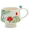 National Rhyme Glaze Color Ceramic Cup Creative Chinese Style Lotus Ink Mug High Value Water Cup Office Coffee Cup