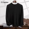 Fanzhen Men's Thickened Cashmere Blend Round Neck Pullover Sweater