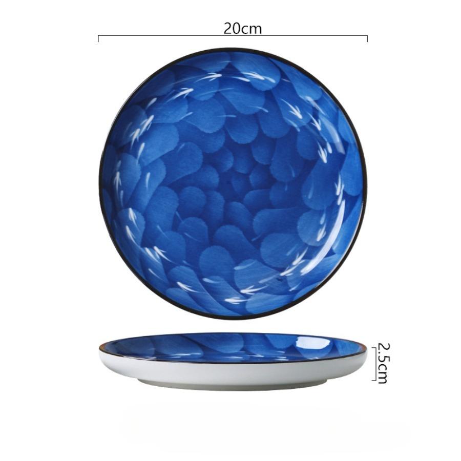 Creative Japanese Ceramic Plate Household Turnip Plate Deep Plates Shallow Plate Turnip Dish Restaurant Hotel Tableware Cooking