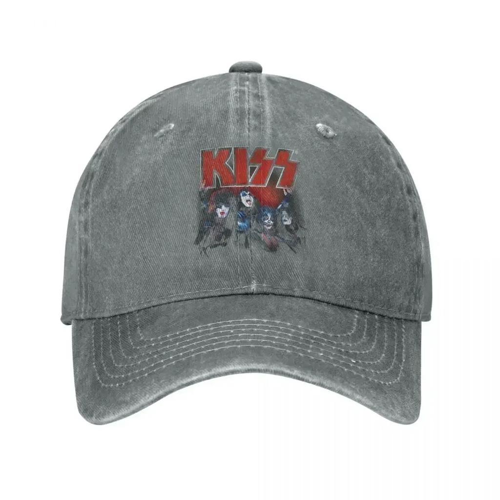 Kiss Kings Unisex Style Baseball Cap Rock Brand Distressed Washed Hats Cap Casual Outdoor Activities Snapback Hat