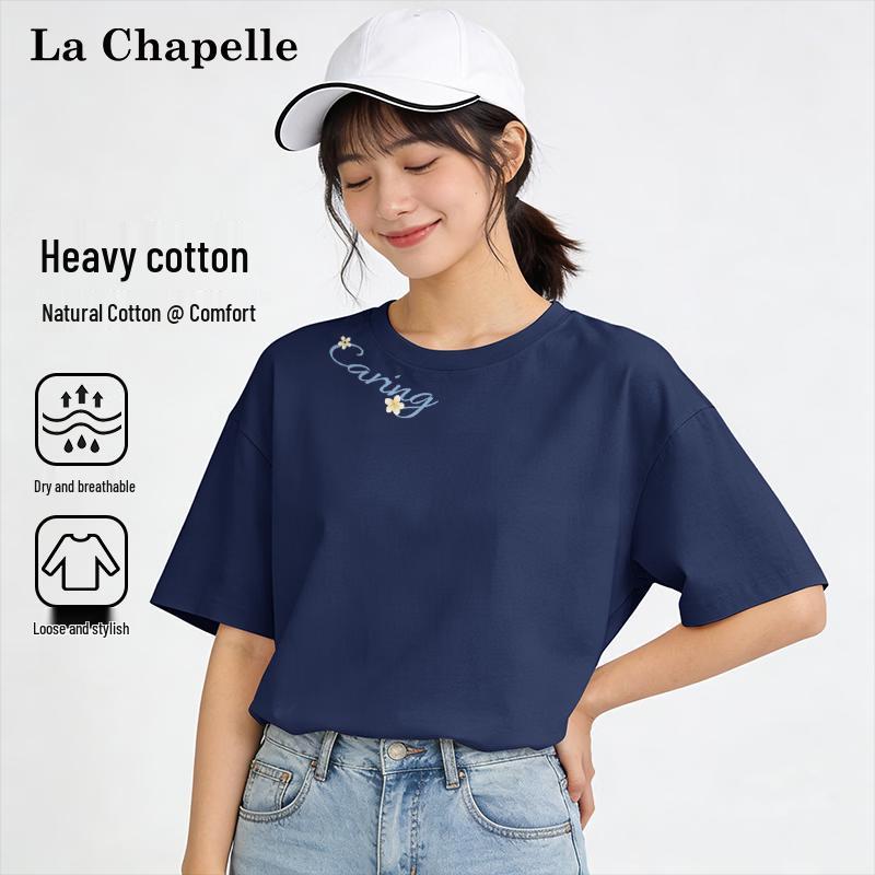La Chapelle Women s Cotton Crew Neck T-Shirt M