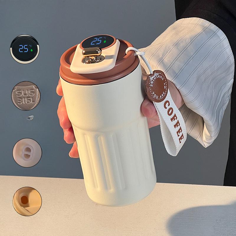 Home Office Stainless Steel Thermos Cup Rope Accompanying Coffee Cup High Appearance Level Portable Water Cup Simple Cup