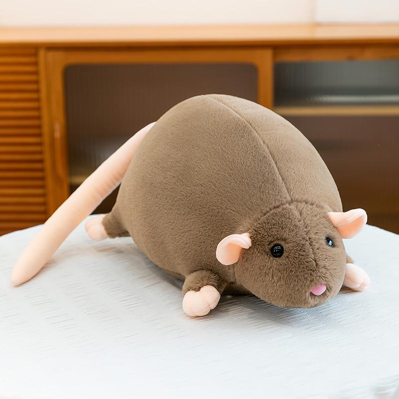 Gray Fancy Rat Plush Doll - Cute Simulation Stuffed Toy & Sleeping Pillow Gift