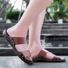 Plus Size 38-48 Italian Shoes Leather Slippers For Men Fashion Lightweight Beach Summer Shoes Men Non-Slip Casual Flip-flops