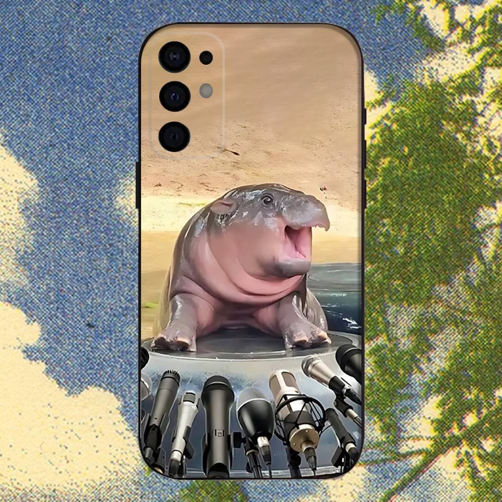 

Moo Deng Hippo Phone Case For Samsung S25,S24,S21,S22,S23,S30,Ultra,S20,Plus,Fe,Lite,Note,10,9,5G Black Cover Samsung S25