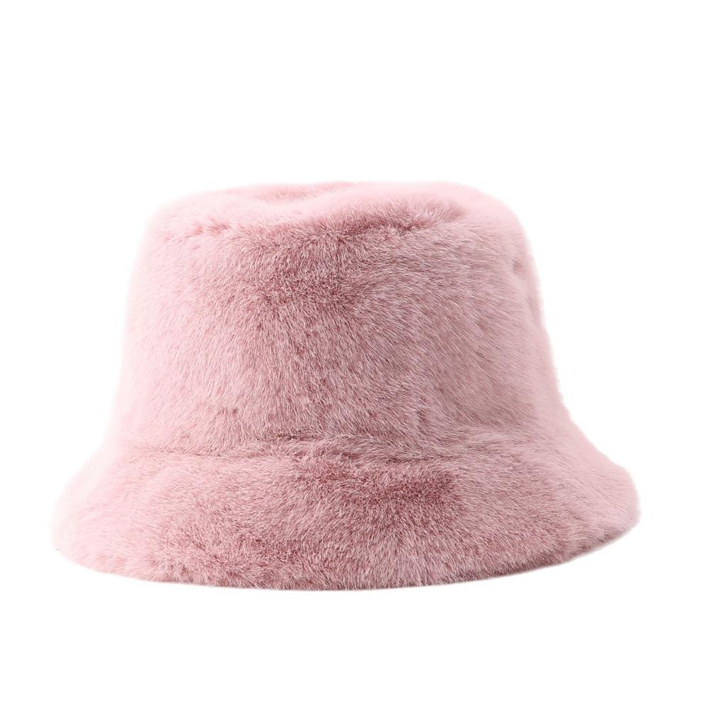 Autumn and winter bucket hat plush warm cold basin hat new plush face small versatile sun hat