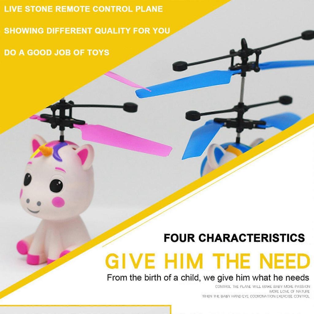 Flying Ball Fly Toys Cartoon Design With Remote Outdoor Play USB Charging Red Blue Plastic Children Gift RC Helicopter