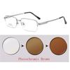 Titanium Alloy Photochromic Myopia Eyeglasses Women Men Prescription Spectacles Eyewear -0.5 -0.75 -1 -1.25 -1.5 -2 -2.5 To -6