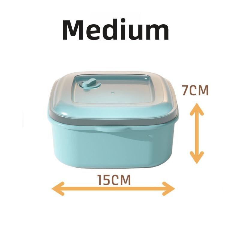 Leichte zweilagige Kunststoff-Lunchbox mit Fächern für Mahlzeiten von Schülern. Mikrowellengeeignet. Wird mit einem Behälter für Dippsauce geliefert.