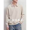 Lords Men's Long-Sleeve Wool-Blend Polo Shirt