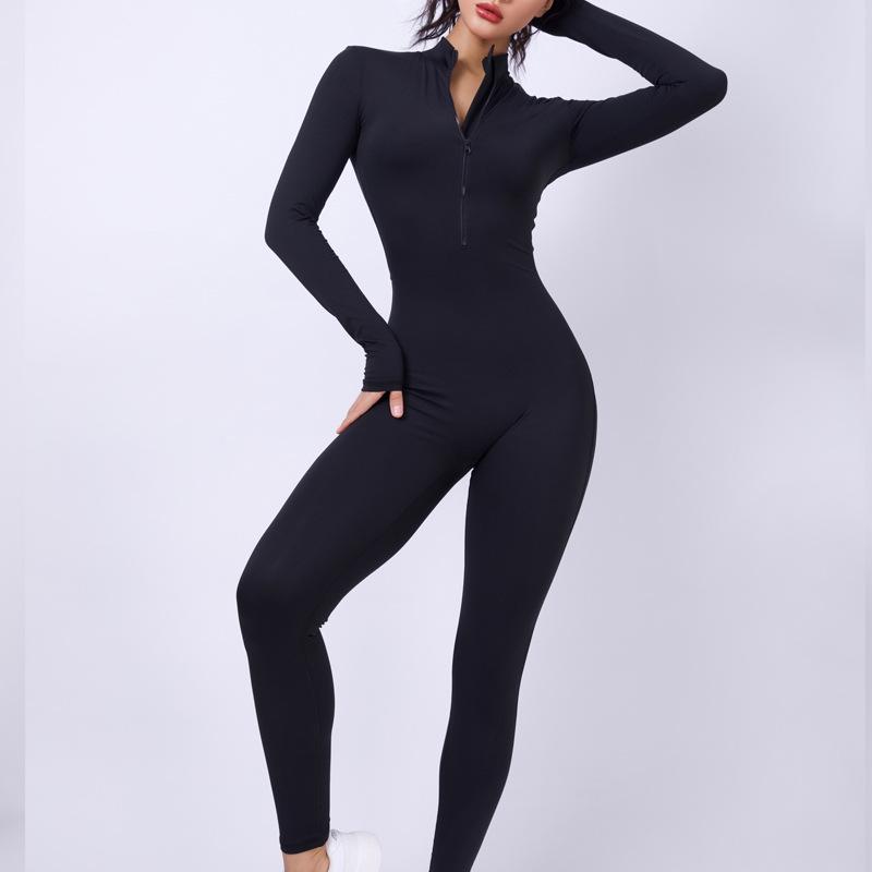 

Комбинезон для йоги с длинным рукавом High-Intensity Nude Feel для женщин Small чёрный