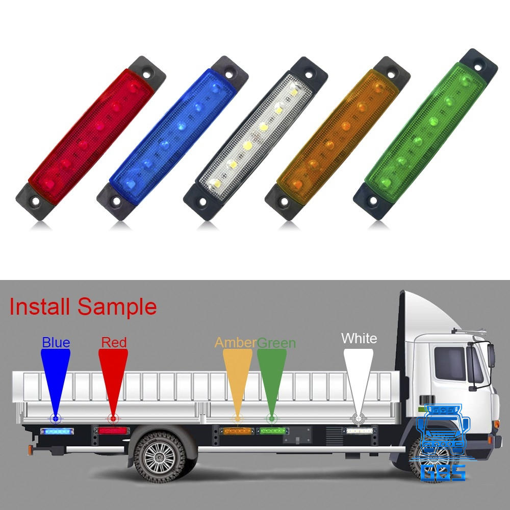 6LED Truck Side Light Lorry Trailer Marker Lights 24V Auto Indicator Night Warning Lamp Signal Led Lights Auto Waterproof Lamps