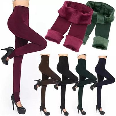 8 Colors  Women's High Waist Solid Color Sexy Fleece Lined Thermal Tights Pants Leggings Tights Pants