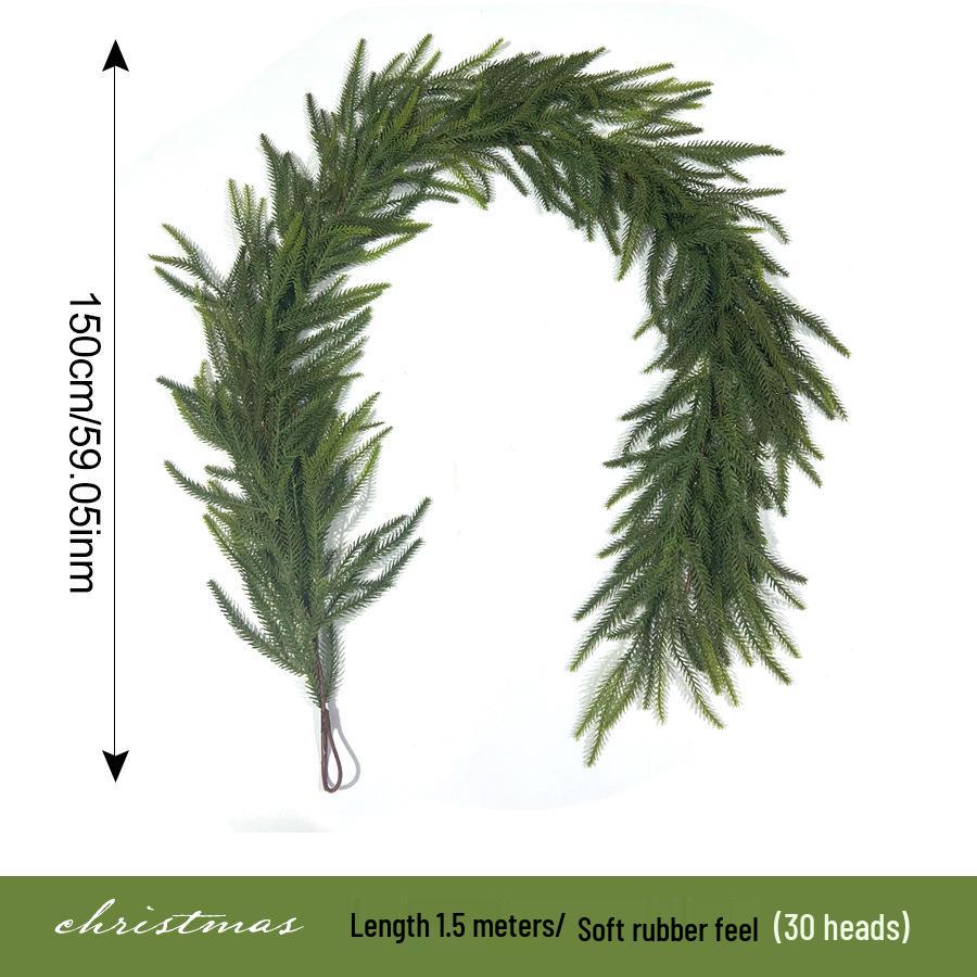 Artificial Christmas Cypress Pine Vine Décor with Plastic Greenery