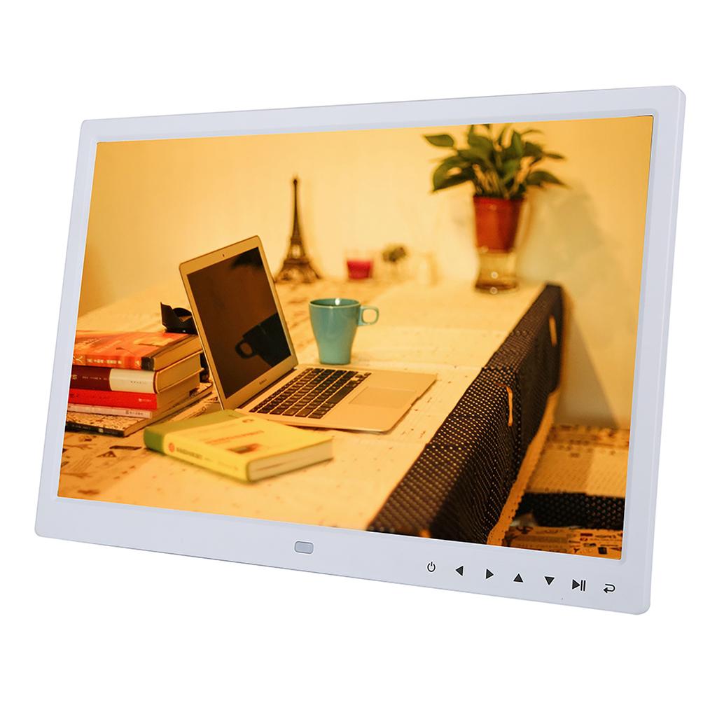 15  HD Screen Touch Button Digital Photo Frame Alarm Clock MP3Celsius4 Movie Player   Black
