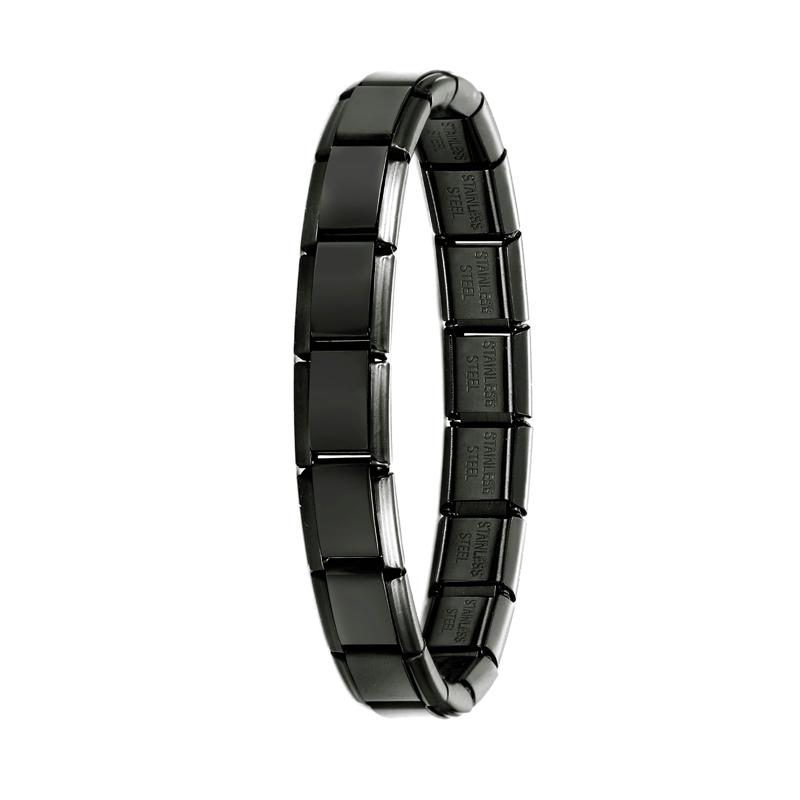 New Solid Color Women Men Jewelry DIY 9MM Width Italian Elastic Charm Bracelet Solid Color Stainless Steel Fashion Bangle
