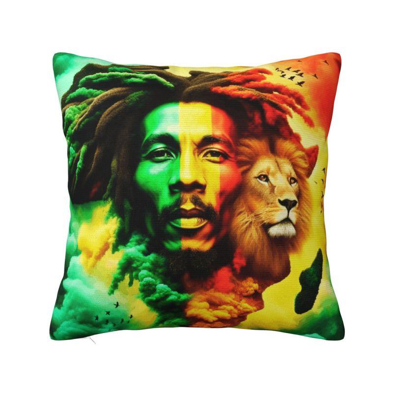 Fashion Jamaica Reggae Rock Bob Marley Cushion Cover xcm Soft Pillow Case for Sofa Square Pillowcase Home Decor