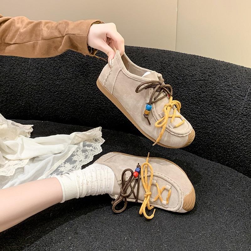 Kangaroo shoes women's new versatile and comfortable platform casual shoes one pedal lazy shoes tide
