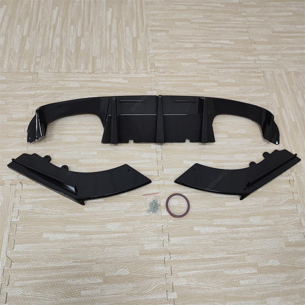 Car Rear Bumper Splitter Lip Diffuser V Style For BMW 2 Series F87 M2 M2C Coupe Competition 2016-2022 ABS Black Bodykits Tuning