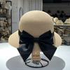 Elegant Bow Straw Hat Rear Split Design Sense Sweet Summer Sunshade Sunscreen Seaside Beach Hat Women