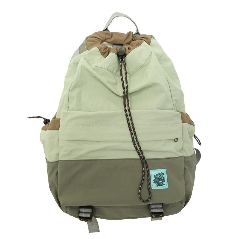 Student's Lightweight Schoolbag Drawstring Backpack Color Block Outdoor Sports Mountaineering Large Capacity Travel Bag