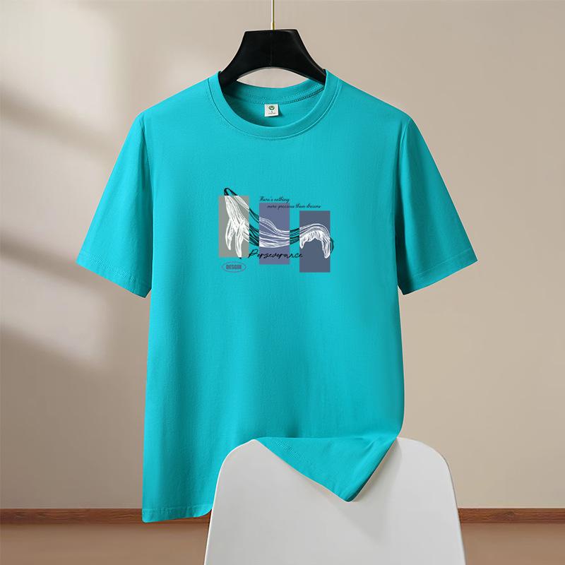 

Мужские футболки Летняя мужская одежда Футболка с коротким рукавом Повседневные футболки больших размеров для пар Креативные спортивные топы с принтом кита 6XL циан