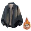 Autumn and winter jacket men's new ruffian handsome trendy brand American lapel pu leather jacket velvet men's top coat