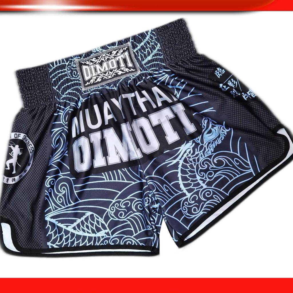 Muay Thai Kickboxing Box MMA UFC Pantaloni Scurți Casual Gimnastică Sport Unisex Bărbați Femei Antrenament Uscare Rapidă Imprimeu Elastic Talie Înaltă Antrenament