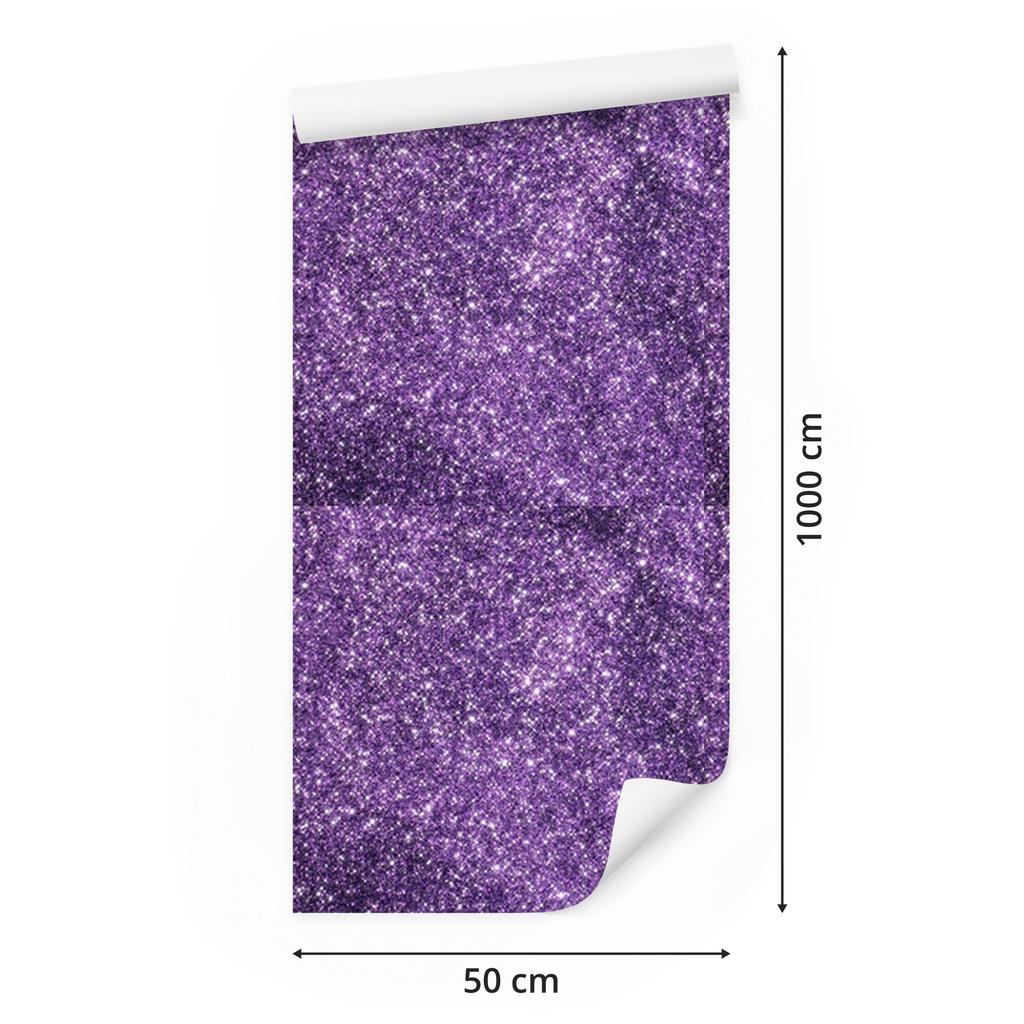 Violet and indigo glitter wallpaper for living room and bedroom 50x1000