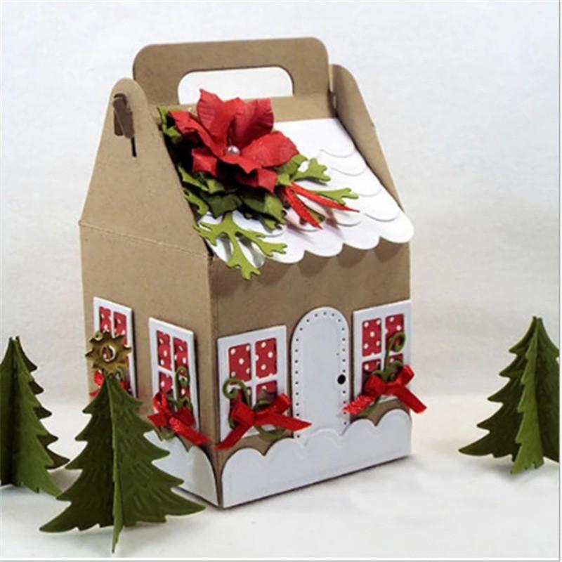 Julklappsask Metall Skärmdödsstenciler Stencil För DIY Scrapbooking Fotoalbum Prägling Papperskort Hantverk Diecuts