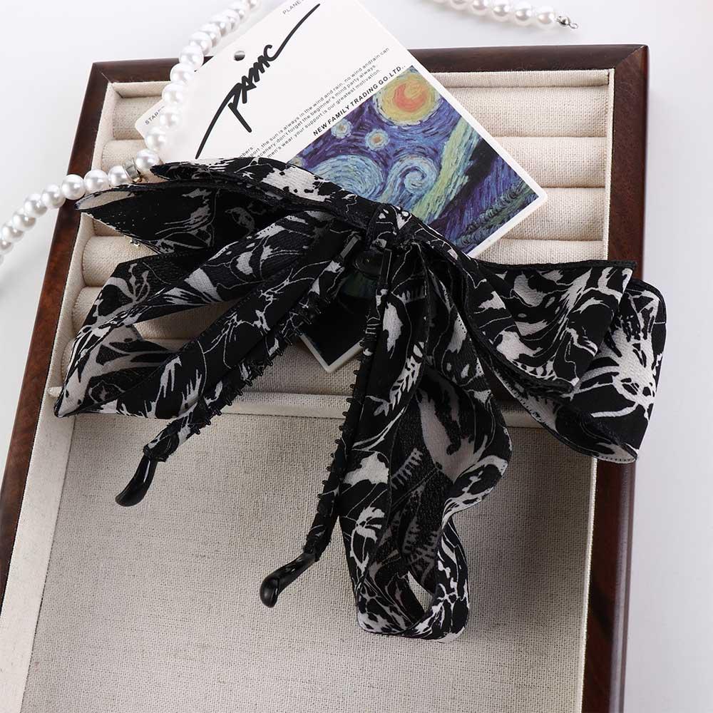Korean Style Bow Banana Clip Ribbon Vertical Clip Elegant   Ponytail Hold