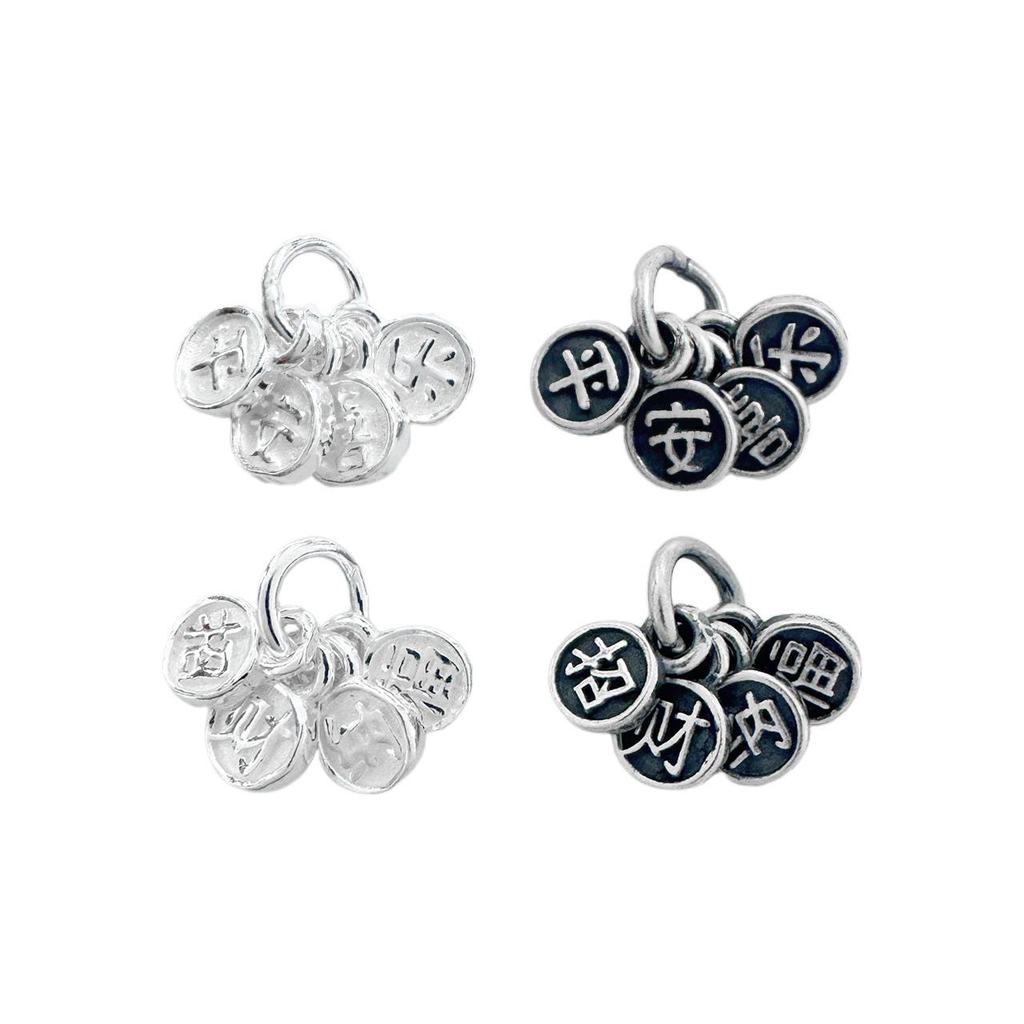 S999 Sterling Silver Pendant: Attract Wealth, Blessings, Peace, and Joy - Chinese Style DIY Crystal Bracelet/Necklace Beading Rope Accessory