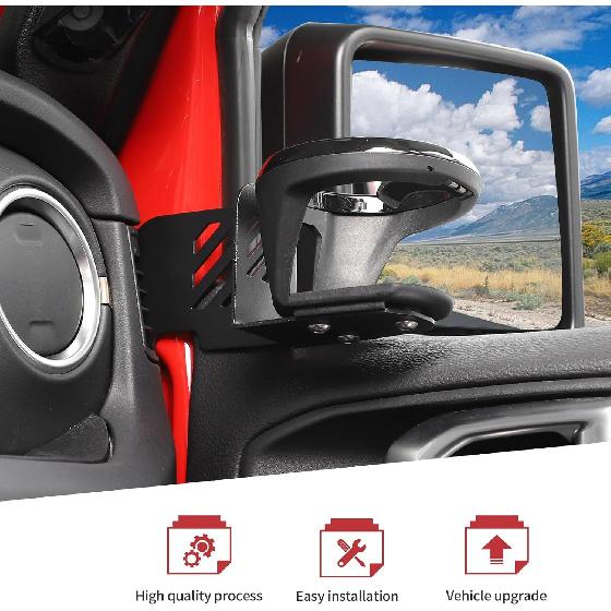 JeCar Front Door Cup Holder Fit For 2018-2024 2025 Up Jeep Wrangler JL JLU Gladiator JT (Passenger Side)