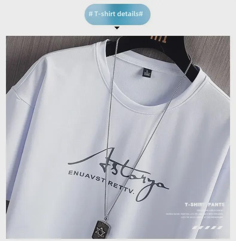 Men's 2024 Trendy Summer Sports Set: Youth Shorts & Korean Style T-Shirt