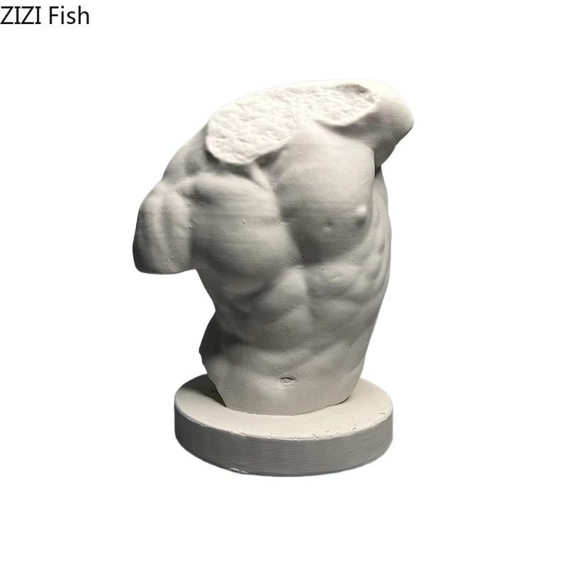 Bodybuilding Half Body Figures Plaster Statue Desk Decoration Ornaments Artwork Characters Sculpture Room Aesthetic Decor