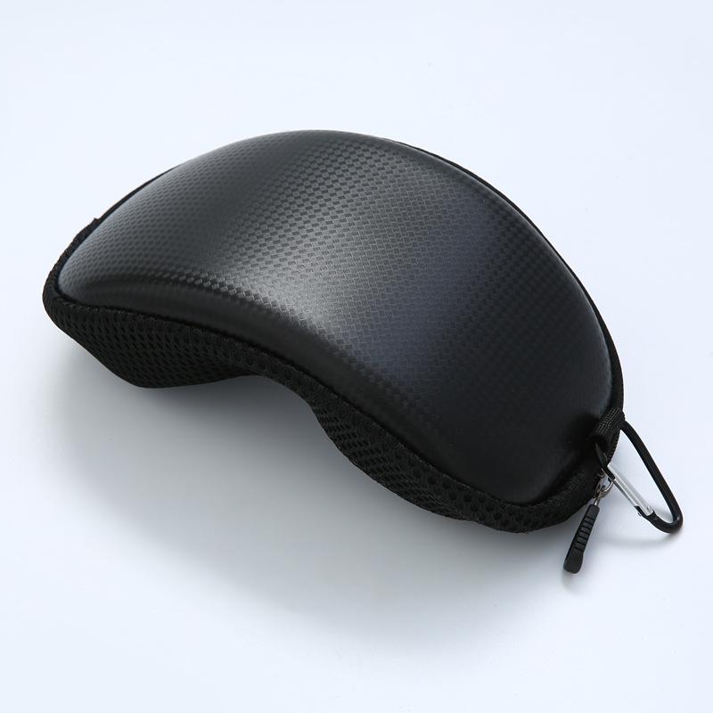 

Outdoor anti-pressure, anti-impact, waterproof motorcycle goggles zipper bag/Ski goggles case, curved leather case чёрный