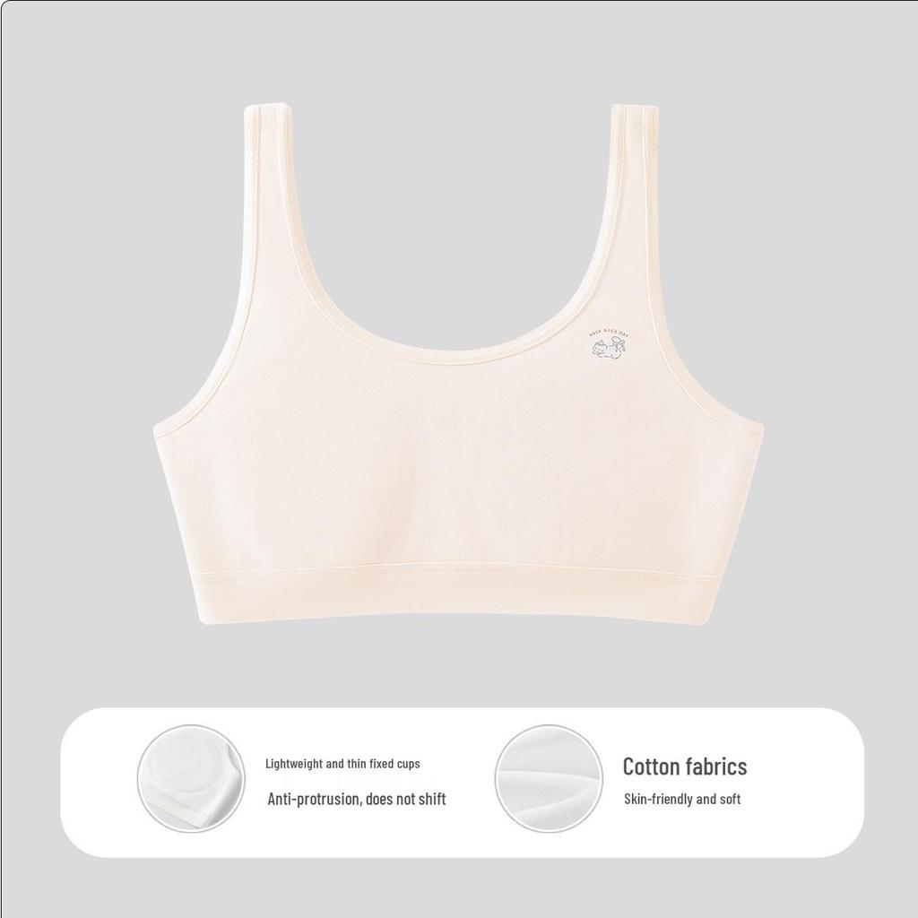 Stage 1 Girls' Cotton Training Bra, Ages 7-12 - Breathable, Anti-Bulge, A-Class Vest