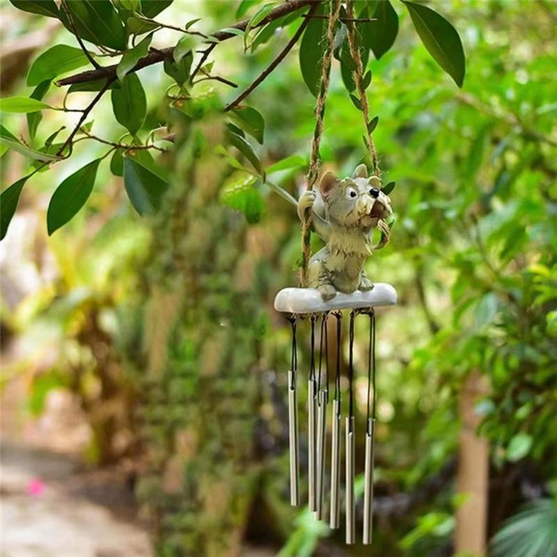 Cute Animal Wind Chimes Cartoon Animal Pendants Decorative Swing Garden Crafts Ornaments