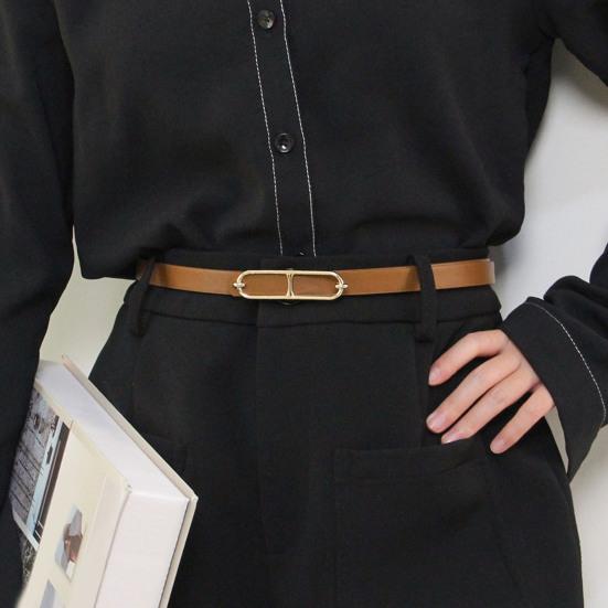 Women Belt Multi Holes Design Adjustable Length Imitation Leather Belt Dress Shirt Jeans Waistband Fashion Accessories