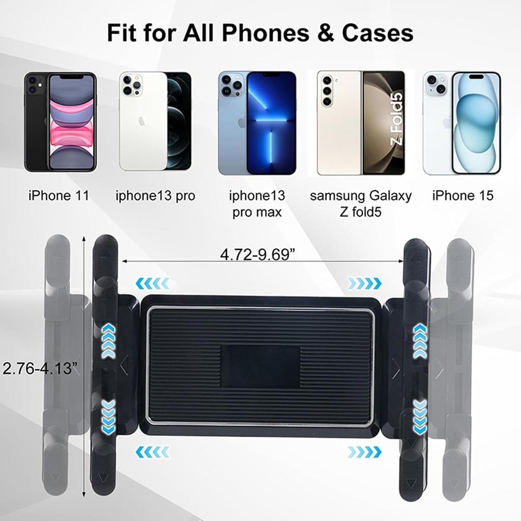 kelofam 5 in 1 car Phone Holder, car Dashboard Windshield Phone Mount, Suitable for iPhone17 16 15 14 iPhone13 promax, Samsung Z Fold 7 6 5, All