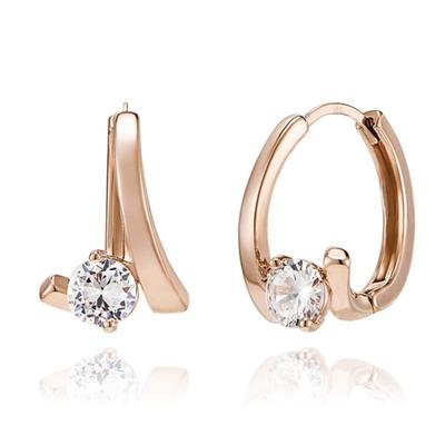 ELLE Jewelry 14K Pure Wave One-Touch Earrings (Gold Pin) ELGPEE411