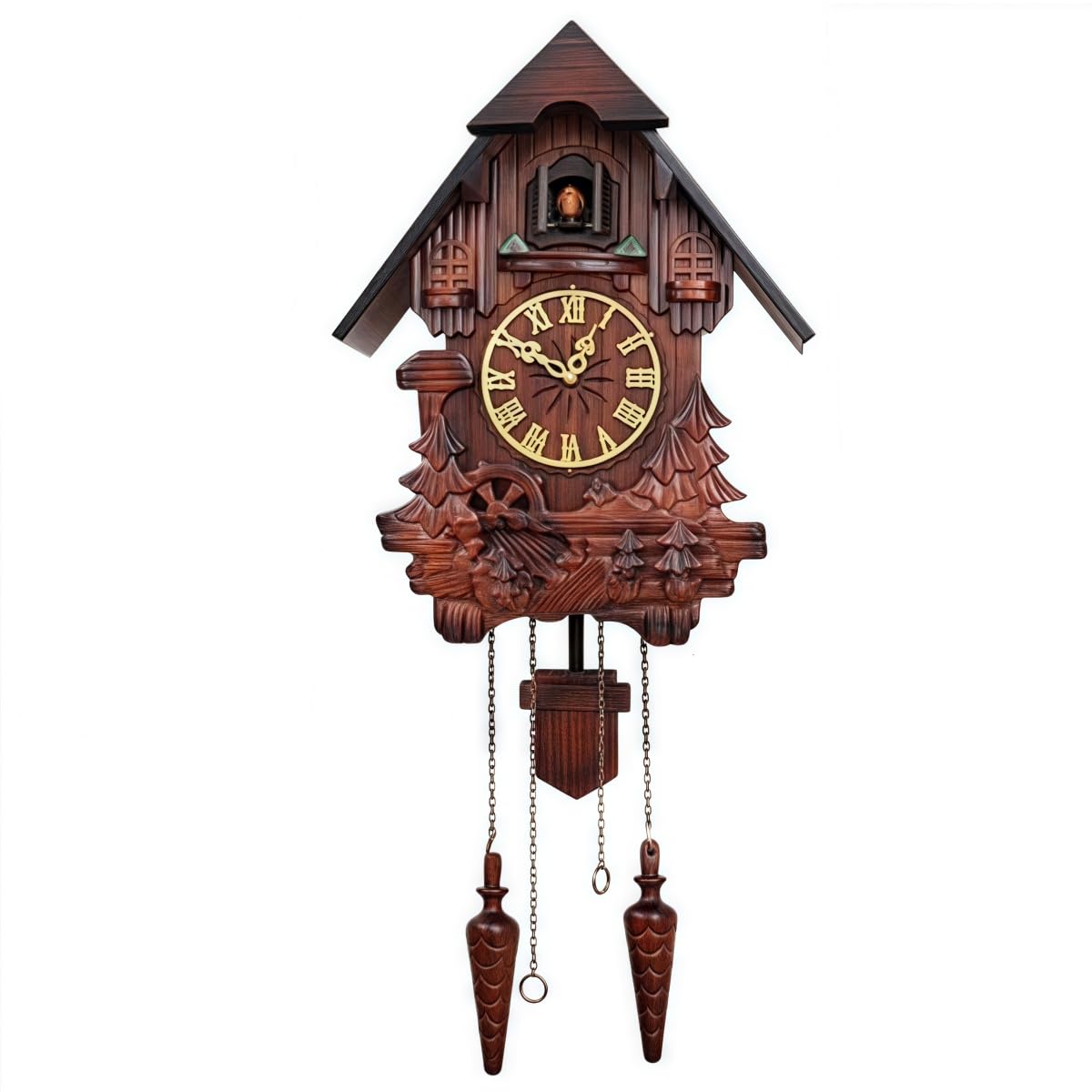 

Bxzzuis Кукушка с гравировкой Кукушка Массивные Креативные Часы-кукушка для гостиной Ручной работы Кварцевые Кухня Офис Декор 2 AA Коричневые Часы, Часы, Настенные