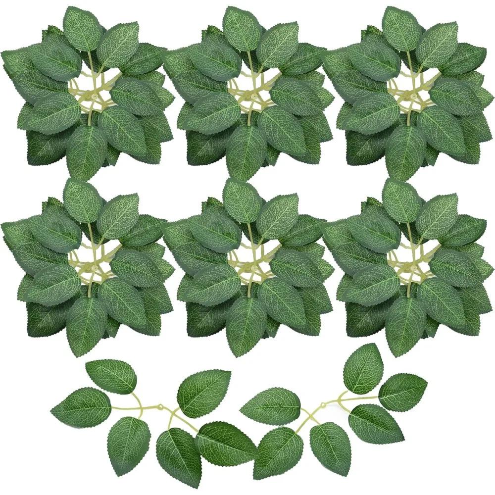 20 Stück Künstliche Rosenblätter Großhandel Realistische Grüne Kunstblätter für DIY Blumensträuße Kränze und Gestecke DIY Bastelbedarf