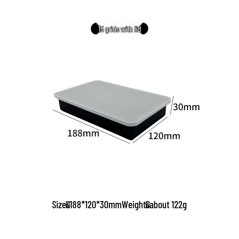 Silikon-Eiswürfelform mit 15 Fächern und Deckel - Lebensmittelechte Form für Whiskey & Cocktails
